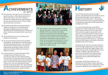 Brochure của Hội Phụ Nữ Nhân Quyền Việt Nam